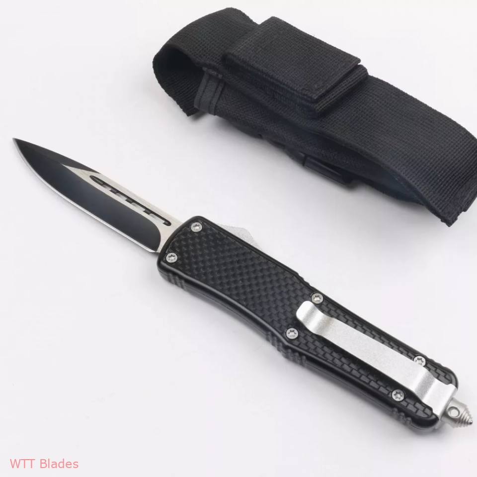 3.5" Double Action OTF Knife Tactical Pocket Camping Knife EDC Tools,Aluminium Alloy Handle(single) (2) 3.5" Double Action OTF Knife Tactical Pocket Camping Knife EDC Tools,Aluminium Alloy Handle(single) (2)