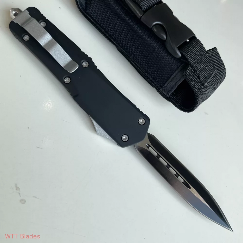 3.5" Double Action OTF Knife Tactical Pocket Camping Knife EDC Tools,Aluminium Alloy Handle,A07 Troodon (2) 3.5" Double Action OTF Knife Tactical Pocket Camping Knife EDC Tools,Aluminium Alloy Handle,A07 Troodon (2)
