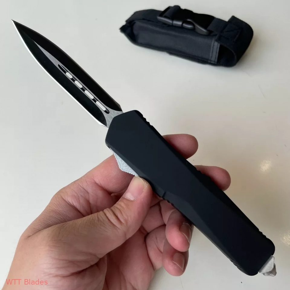 3.5" Double Action OTF Knife Tactical Pocket Camping Knife EDC Tools,Aluminium Alloy Handle,A07 Troodon (4) 3.5" Double Action OTF Knife Tactical Pocket Camping Knife EDC Tools,Aluminium Alloy Handle,A07 Troodon (4)