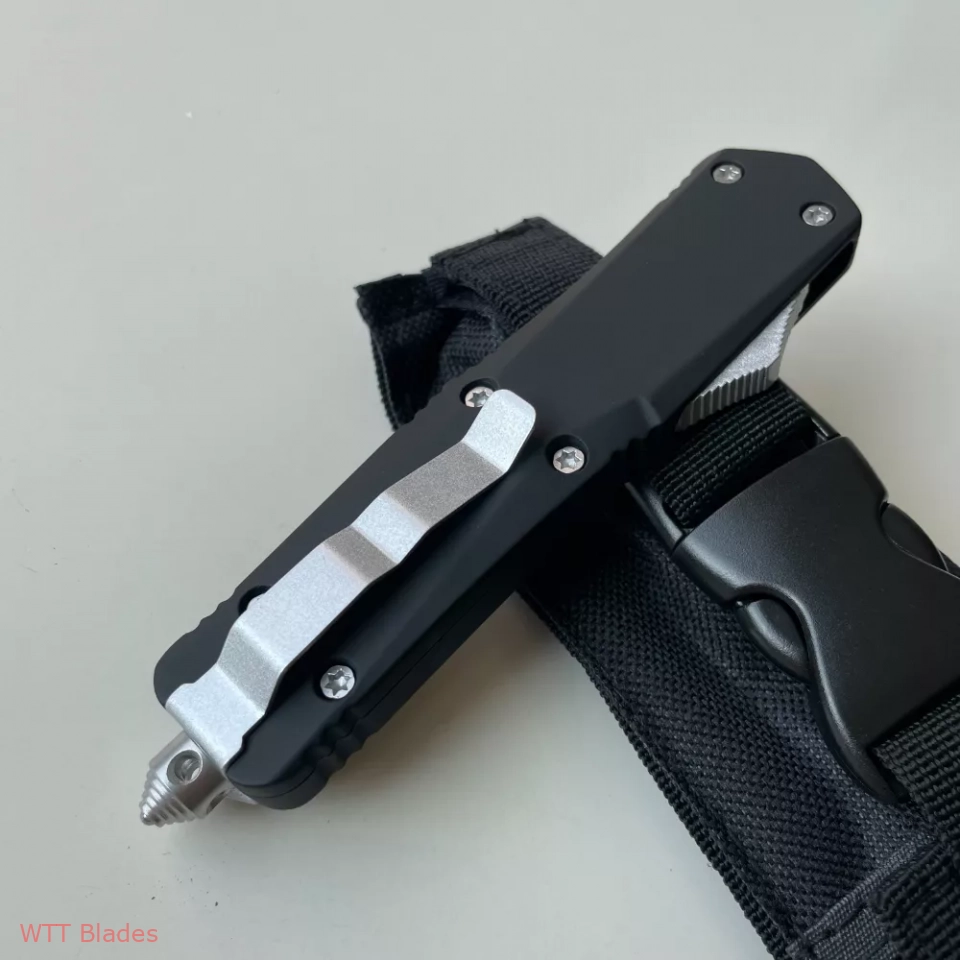 3.5" Double Action OTF Knife Tactical Pocket Camping Knife EDC Tools,Aluminium Alloy Handle,A07 Troodon (6) 3.5" Double Action OTF Knife Tactical Pocket Camping Knife EDC Tools,Aluminium Alloy Handle,A07 Troodon (6)