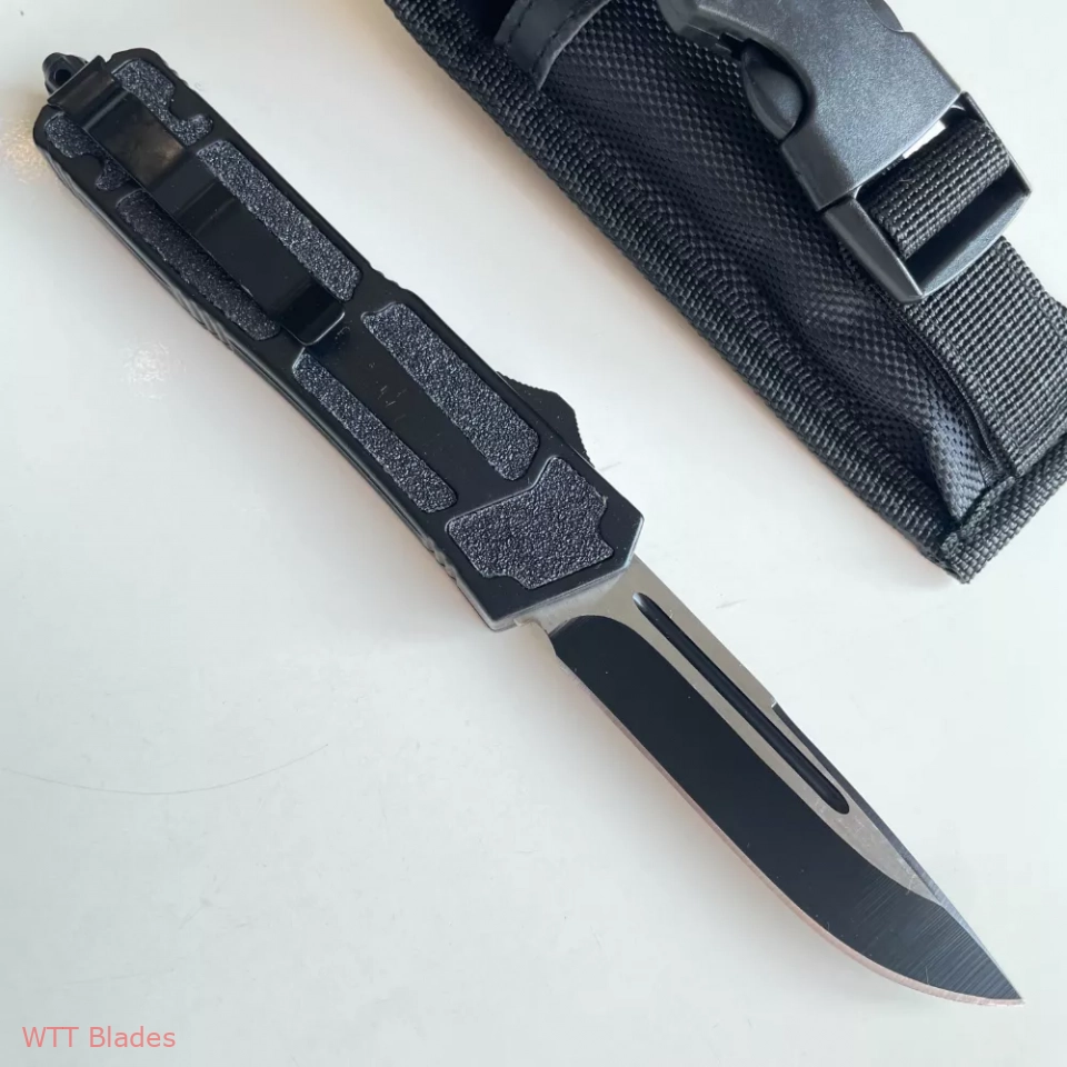3.5" Double Action OTF Knife Tactical Pocket Camping Knife EDC Tools,Aluminium Alloy Handle,Holy Beetle drop point Blade (2) 3.5" Double Action OTF Knife Tactical Pocket Camping Knife EDC Tools,Aluminium Alloy Handle,Holy Beetle drop point Blade (2)