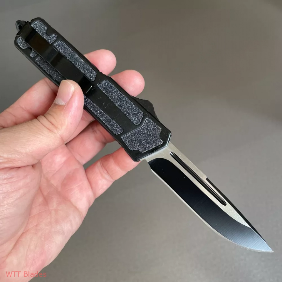 3.5" Double Action OTF Knife Tactical Pocket Camping Knife EDC Tools,Aluminium Alloy Handle,Holy Beetle drop point Blade (3) 3.5" Double Action OTF Knife Tactical Pocket Camping Knife EDC Tools,Aluminium Alloy Handle,Holy Beetle drop point Blade (3)