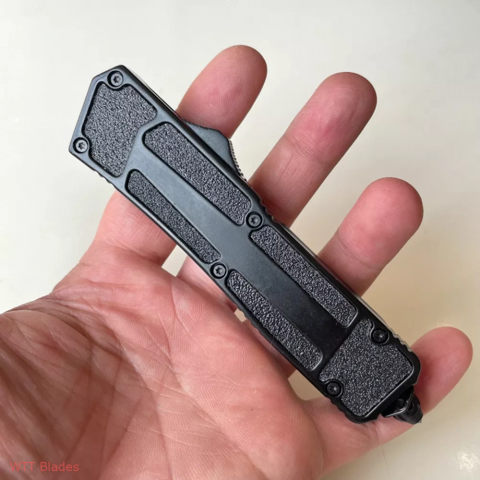 3.5" Double Action OTF Knife Tactical Pocket Camping Knife EDC Tools,Aluminium Alloy Handle,Holy Beetle drop point Blade (5) 3.5" Double Action OTF Knife Tactical Pocket Camping Knife EDC Tools,Aluminium Alloy Handle,Holy Beetle drop point Blade (5)