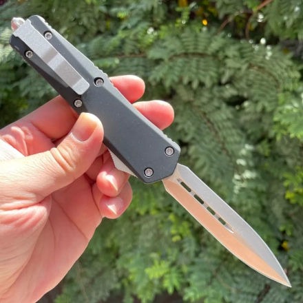 3.5" Double Action OTF Knife Tactical Pocket Camping Knife EDC Tools,Aluminium Alloy Handle Spring assisted,A07 Troodon 3.5" Double Action OTF Knife Tactical Pocket Camping Knife EDC Tools,Aluminium Alloy Handle Spring assisted,A07 Troodon