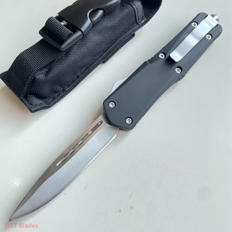 3.5" Double Action OTF Knife Tactical Pocket Camping Knife EDC Tools,Aluminium Alloy Handle Spring assisted,A07 Troodon (single Blade) (2) 3.5" Double Action OTF Knife Tactical Pocket Camping Knife EDC Tools,Aluminium Alloy Handle Spring assisted,A07 Troodon (single Blade) (2)