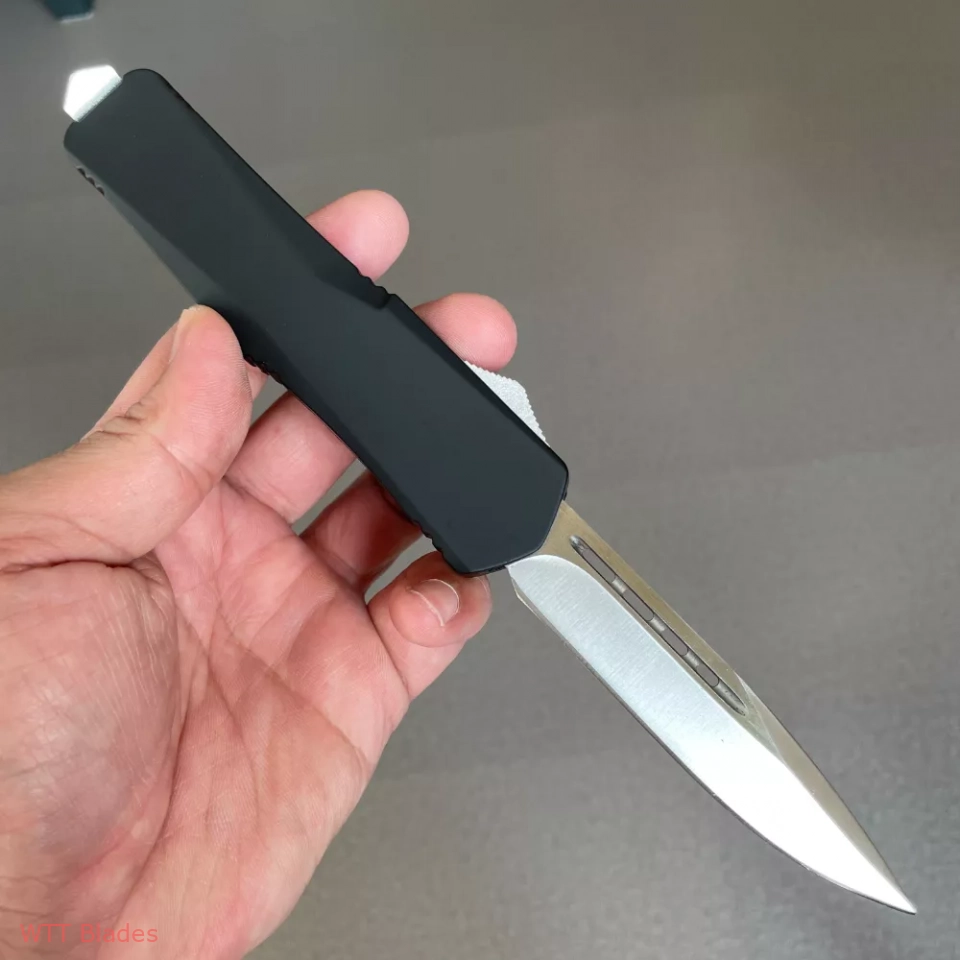 3.5" Double Action OTF Knife Tactical Pocket Camping Knife EDC Tools,Aluminium Alloy Handle Spring assisted,A07 Troodon (single Blade) (4) 3.5" Double Action OTF Knife Tactical Pocket Camping Knife EDC Tools,Aluminium Alloy Handle Spring assisted,A07 Troodon (single Blade) (4)