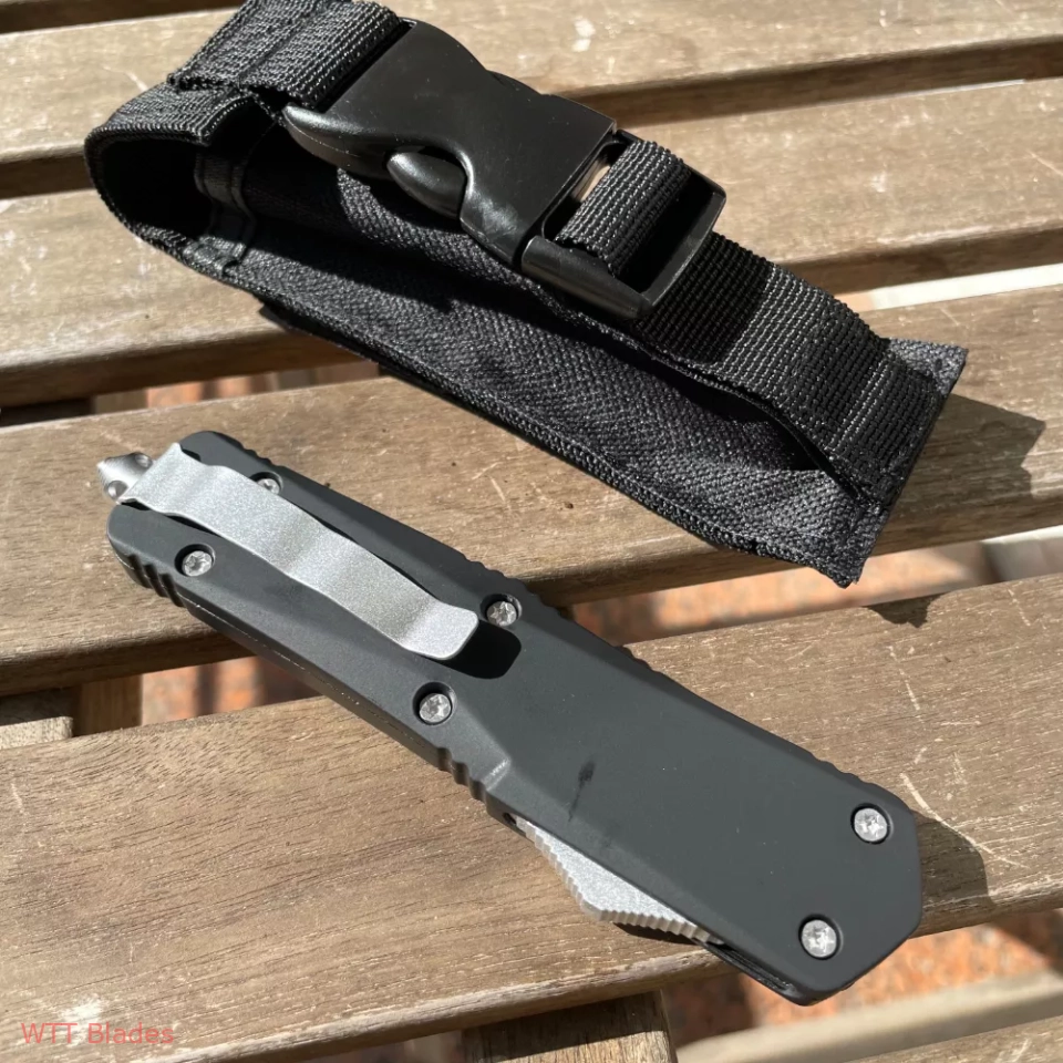 3.5" Double Action OTF Knife Tactical Pocket Camping Knife EDC Tools,Aluminium Alloy Handle Spring assisted,A07 Troodon (single Blade) (5) 3.5" Double Action OTF Knife Tactical Pocket Camping Knife EDC Tools,Aluminium Alloy Handle Spring assisted,A07 Troodon (single Blade) (5)