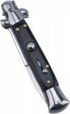 9" Italy Classic Mafia Knife Swing Guard Lockback Auto Knife Folding knives,Dagger, Spear Point Blade，Black Handle (3)