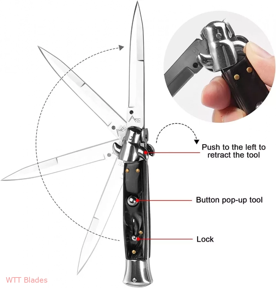 9" Italy Classic Mafia Knife Swing Guard Lockback Auto Knife Folding knives,Dagger, Spear Point Blade,Black Handle (5) 9" Italy Classic Mafia Knife Swing Guard Lockback Auto Knife Folding knives,Dagger, Spear Point Blade,Black Handle (5)