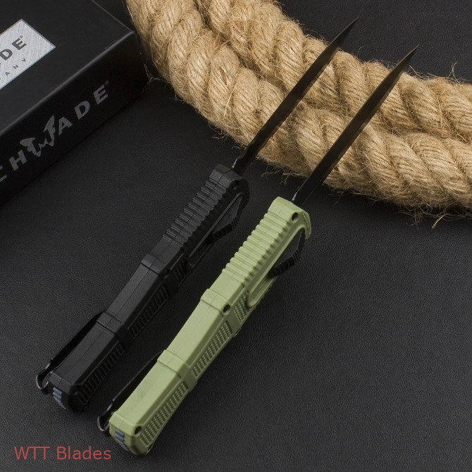 Benchmade Claymore OTF D/A Auto Knife Black Grivory (3.9" Gray) 3370GY (4) Benchmade Claymore OTF D/A Auto Knife Black Grivory (3.9" Gray) 3370GY (4)