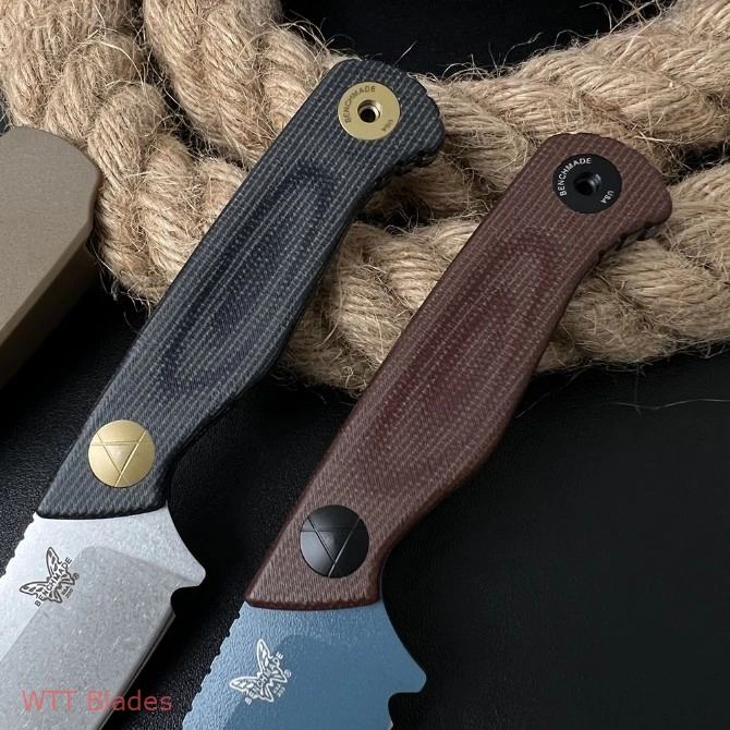 BM Dacian Fixed Blade Knife Brown Canvas Micarta (3.5" Blue) 203BT-01 (3) BM Dacian Fixed Blade Knife Brown Canvas Micarta (3.5" Blue) 203BT-01 (3)