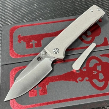 CH Scapegoat Street Frame Lock Knife Gray Titanium (3.5" Satin) CH Scapegoat Street Frame Lock Knife Gray Titanium (3.5" Satin)
