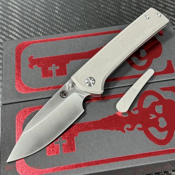 CH Scapegoat Street Frame Lock Knife Gray Titanium (3.5" Satin) CH Scapegoat Street Frame Lock Knife Gray Titanium (3.5" Satin)