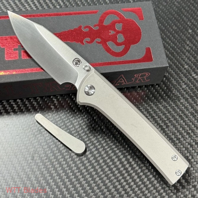 CH Scapegoat Street Frame Lock Knife Gray Titanium (3.5" Satin) (3) CH Scapegoat Street Frame Lock Knife Gray Titanium (3.5" Satin) (3)