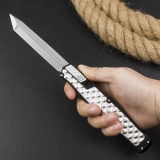 Cleric II MagnaCut Auto Knife Stainless Bubble Inlay (4.1" SW Tanto) (4) Cleric II MagnaCut Auto Knife Stainless Bubble Inlay (4.1" SW Tanto) (4)