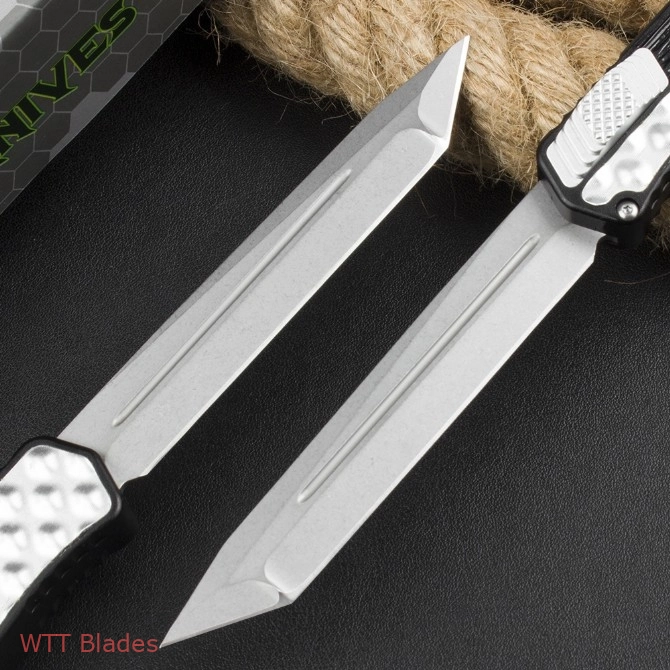 Cleric II MagnaCut Auto Knife Stainless Bubble Inlay (4.1" SW Tanto) (6) Cleric II MagnaCut Auto Knife Stainless Bubble Inlay (4.1" SW Tanto) (6)