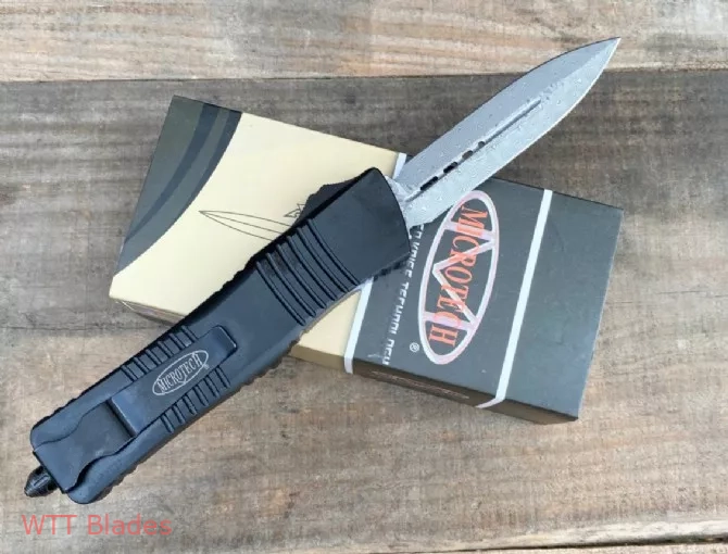 Combat Troodon D/E OTF Knife Black (3.8" Damascus) (2) Combat Troodon D/E OTF Knife Black (3.8" Damascus) (2)