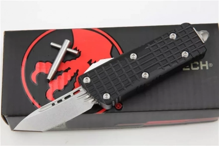 Combat Troodon Delta Mini Tanto Auto Knife (1.9" Stonewash) Combat Troodon Delta Mini Tanto Auto Knife (1.9" Stonewash)