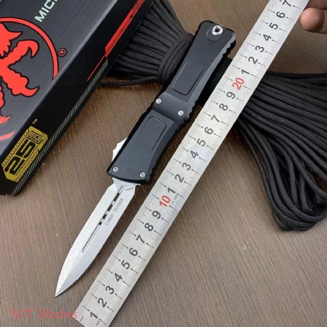 Combat Troodon Gen III OTF Knife Black (4" Stonewash) (2) Combat Troodon Gen III OTF Knife Black (4" Stonewash) (2)