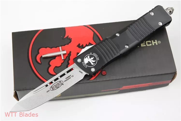 Combat Troodon Tanto Automatic OTF Knife (3.8" Stonewash)