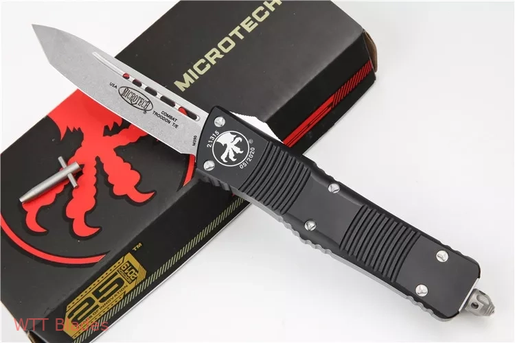 Combat Troodon Tanto Automatic OTF Knife (3.8" Stonewash) (3)