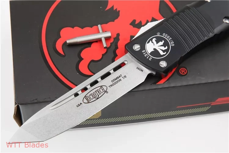 Combat Troodon Tanto Automatic OTF Knife (3.8" Stonewash) (6) Combat Troodon Tanto Automatic OTF Knife (3.8" Stonewash) (6)
