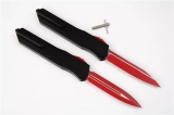 Cypher D/E OTF Automatic Knife Smooth Black w/ Red Hardware (4" Red) (3) Cypher D/E OTF Automatic Knife Smooth Black w/ Red Hardware (4" Red) (3)