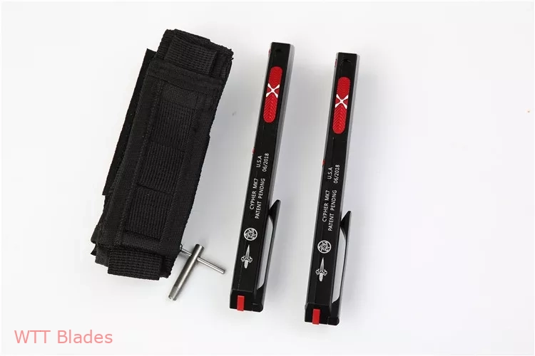 Cypher D/E OTF Automatic Knife Smooth Black w/ Red Hardware (4" Red) (4) Cypher D/E OTF Automatic Knife Smooth Black w/ Red Hardware (4" Red) (4)