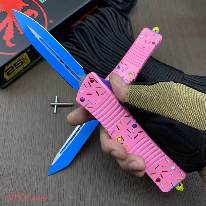 Dessert Warrior Donut Combat Troodon OTF Automatic Knife Tactical (3.8" Blue) (5) Dessert Warrior Donut Combat Troodon OTF Automatic Knife Tactical (3.8" Blue) (5)