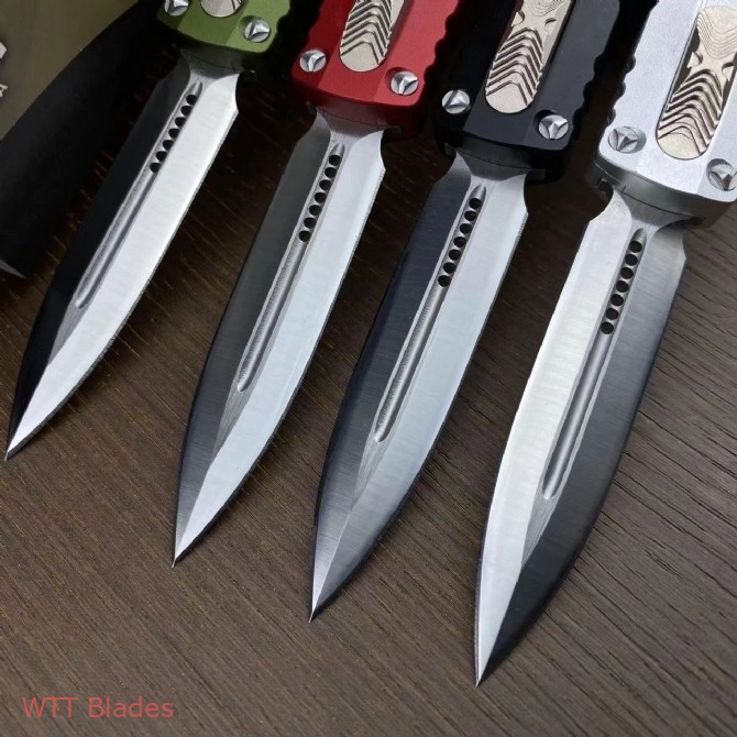 Dirac D/E Signature Series OTF Automatic Knife Black Silver Red Green (2.88" Satin) (8) Dirac D/E Signature Series OTF Automatic Knife Black Silver Red Green (2.88" Satin) (8)
