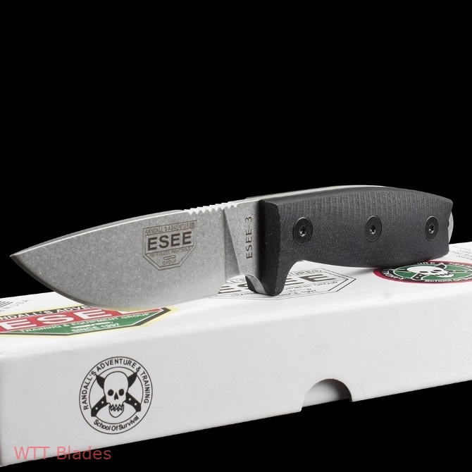 ESEE-3 Fixed Blade Knife 3D Black G-10 (3.88" Stonewash S35VN) (2) ESEE-3 Fixed Blade Knife 3D Black G-10 (3.88" Stonewash S35VN) (2)
