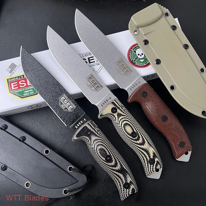 ESEE Knives ESEE-6 Fixed Blade Knife Natural 3D Micarta (6.5" Black) (3) ESEE Knives ESEE-6 Fixed Blade Knife Natural 3D Micarta (6.5" Black) (3)