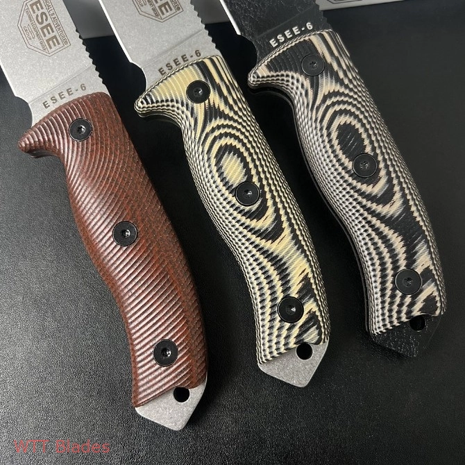 ESEE Knives ESEE-6 Fixed Blade Knife Natural 3D Micarta (6.5" Black) (5) ESEE Knives ESEE-6 Fixed Blade Knife Natural 3D Micarta (6.5" Black) (5)