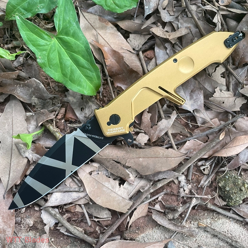 EX RATIO MF2 T6 aluminum alloy handle N690 tiger pattern and black blade available in two colors EX RATIO MF2 T6 aluminum alloy handle N690 tiger pattern and black blade available in two colors