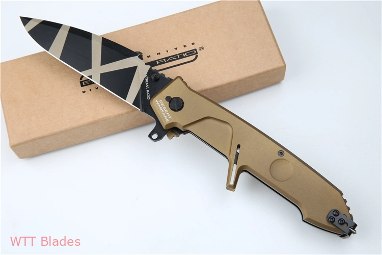 EX RATIO MF2 T6 aluminum alloy handle N690 tiger pattern and black blade available in two colors (8) EX RATIO MF2 T6 aluminum alloy handle N690 tiger pattern and black blade available in two colors (8)