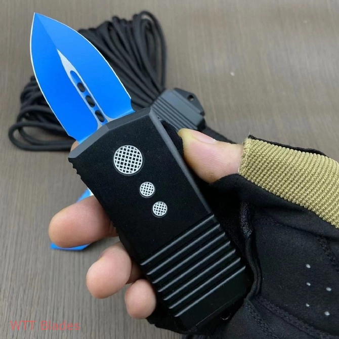 Exocet Dagger Jedi Knight CA Legal OTF Automatic Knife (1.9" Blue) (2) Exocet Dagger Jedi Knight CA Legal OTF Automatic Knife (1.9" Blue) (2)