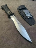 Extension Manual Sliding Knife, D2 Steel Drop Point Blade, G10 Handle with Kydex Sheath (8)
