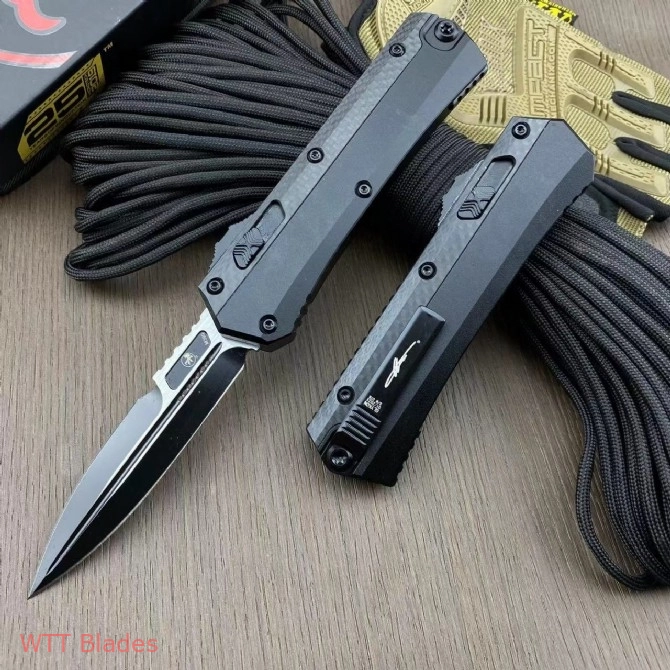 Glykon D/E OTF Automatic Knife Black Aluminum + Carbon Fibre (3.75" DLC) (4) Glykon D/E OTF Automatic Knife Black Aluminum + Carbon Fibre (3.75" DLC) (4)