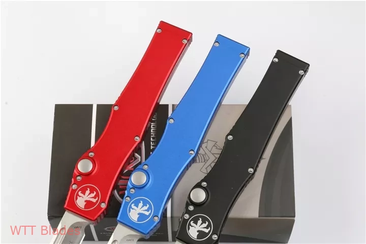 Halo V S/E OTF Automatic Knife Black,Red,Blue (4.6" Satin) (3) Halo V S/E OTF Automatic Knife Black,Red,Blue (4.6" Satin) (3)