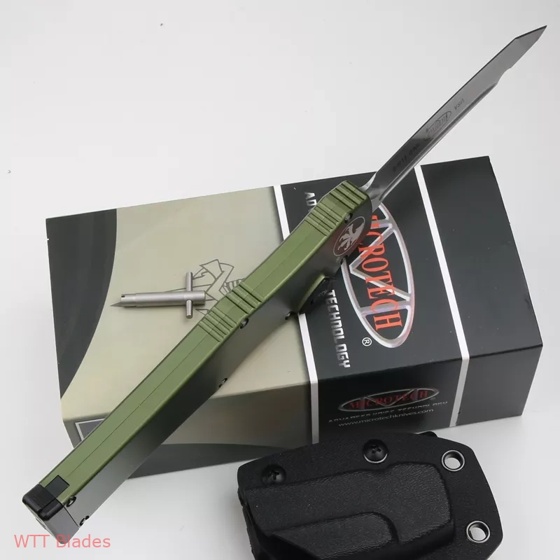 Halo VI Tanto / Clip Point OTF Automatic Knife OD Green (4.4" Satin) (3) Halo VI Tanto / Clip Point OTF Automatic Knife OD Green (4.4" Satin) (3)