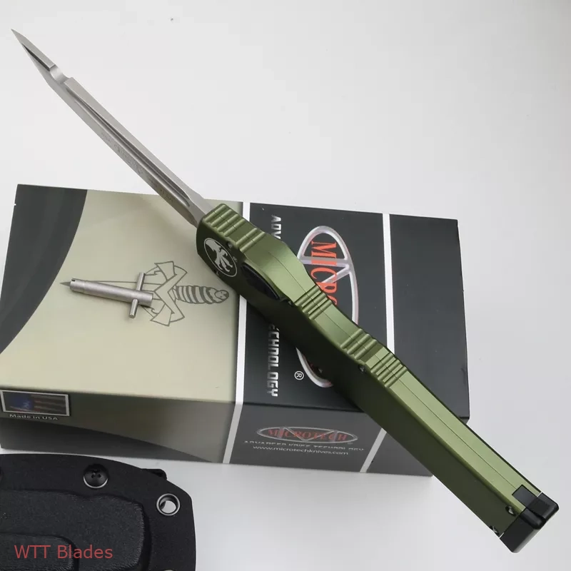 Halo VI Tanto / Clip Point OTF Automatic Knife OD Green (4.4" Satin) (6) Halo VI Tanto / Clip Point OTF Automatic Knife OD Green (4.4" Satin) (6)
