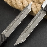 Heretic Cleric II Tanto OTF Automatic Knife Carbon Fiber (4.1" Damascus) (4) Heretic Cleric II Tanto OTF Automatic Knife Carbon Fiber (4.1" Damascus) (4)