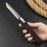 Heretic Cleric II Tanto OTF Automatic Knife Carbon Fiber (4.1" Damascus) (8) Heretic Cleric II Tanto OTF Automatic Knife Carbon Fiber (4.1" Damascus) (8)