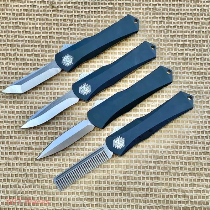 Heretic Knives Manticore S Tanto / Dagger / Drop point / Beard Comb OTF Automatic Knife Black (2.5"Satin) Heretic Knives Manticore S Tanto / Dagger / Drop point / Beard Comb OTF Automatic Knife Black (2.5"Satin)