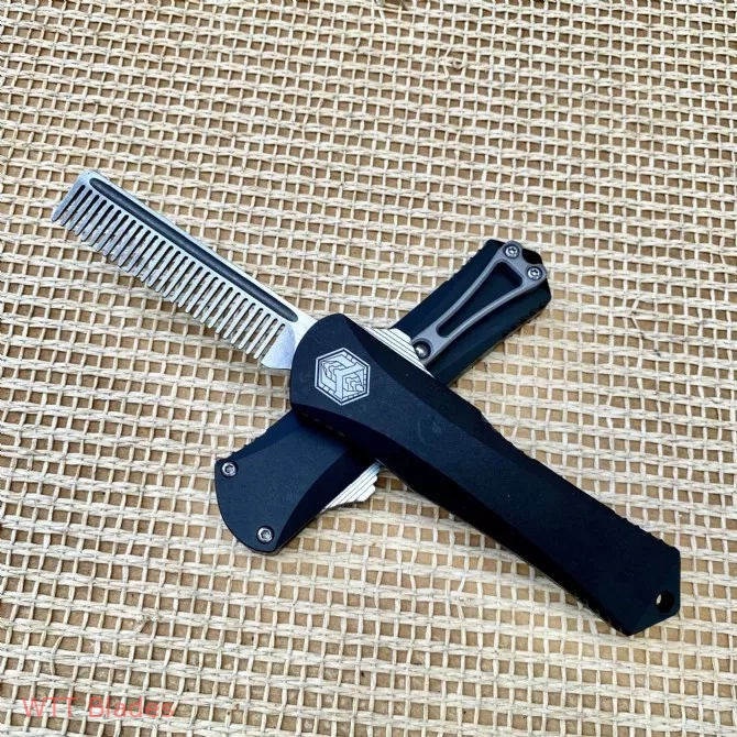 Heretic Knives Manticore S Tanto / Dagger / Drop point / Beard Comb OTF Automatic Knife Silver (2.5"Satin) (5) Heretic Knives Manticore S Tanto / Dagger / Drop point / Beard Comb OTF Automatic Knife Silver (2.5"Satin) (5)