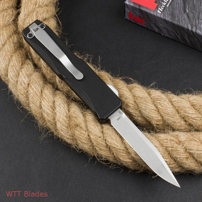 HK & Benchmad 14800 OTF Automatic Knife Black Aluminum (3.375" Black) (5)