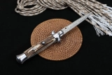 Italian Style Stiletto Swinguard Automatic Knife Stag Horn w/Clip (Damascus) (2) Italian Style Stiletto Swinguard Automatic Knife Stag Horn w/Clip (Damascus) (2)