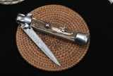 Italian Style Stiletto Swinguard Automatic Knife Stag Horn w/Clip (Damascus) (6)