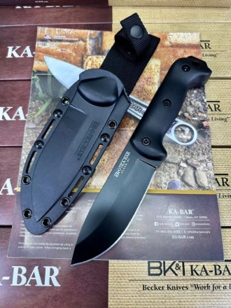 Ka-Bar Becker Campanion Fixed Blade Knife Black (5.25" Black) BK2 Ka-Bar Becker Campanion Fixed Blade Knife Black (5.25" Black) BK2