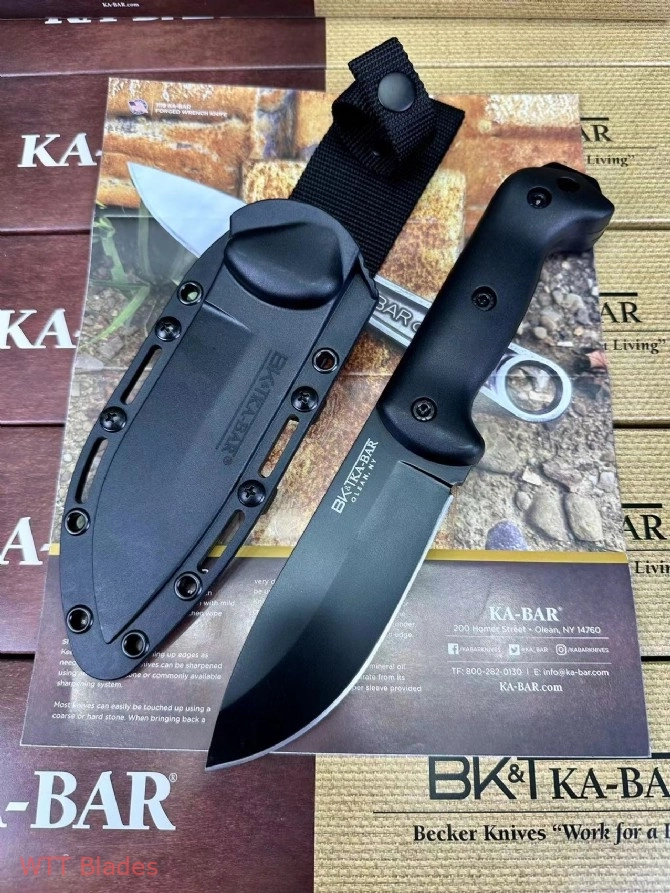 Ka-Bar Becker Campanion Fixed Blade Knife Black (5.25" Black) BK2 Ka-Bar Becker Campanion Fixed Blade Knife Black (5.25" Black) BK2